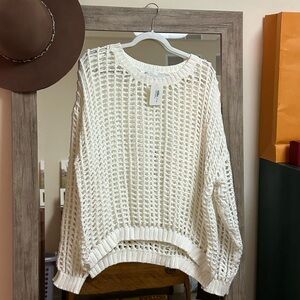 Miracle Cream Crochet sweater